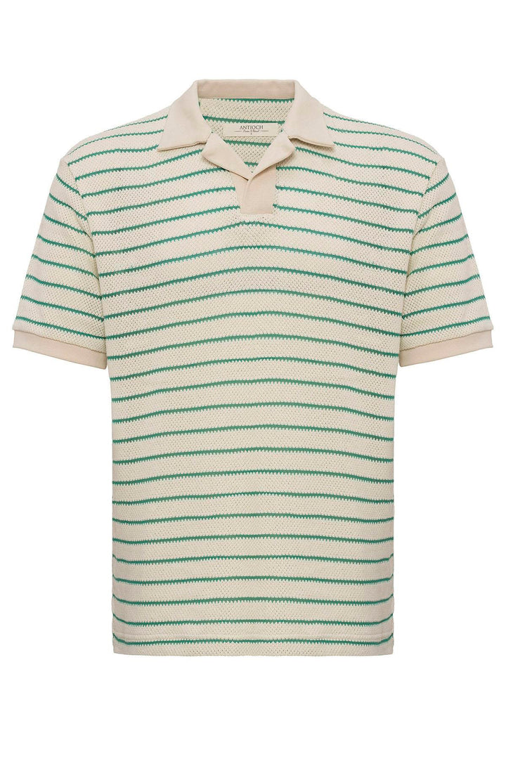 ANT Antioch Green Apache Striped Knitted Men's T-Shirt - Ormond Beach