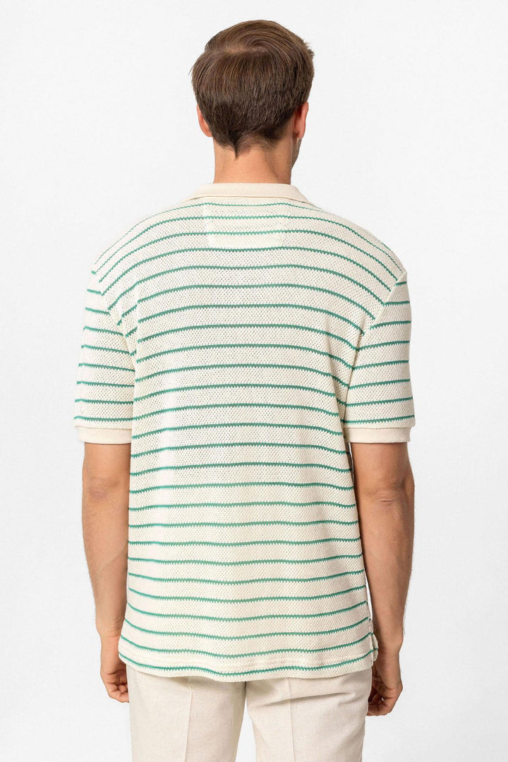 ANT Antioch Green Apache Striped Knitted Men's T-Shirt - Ormond Beach