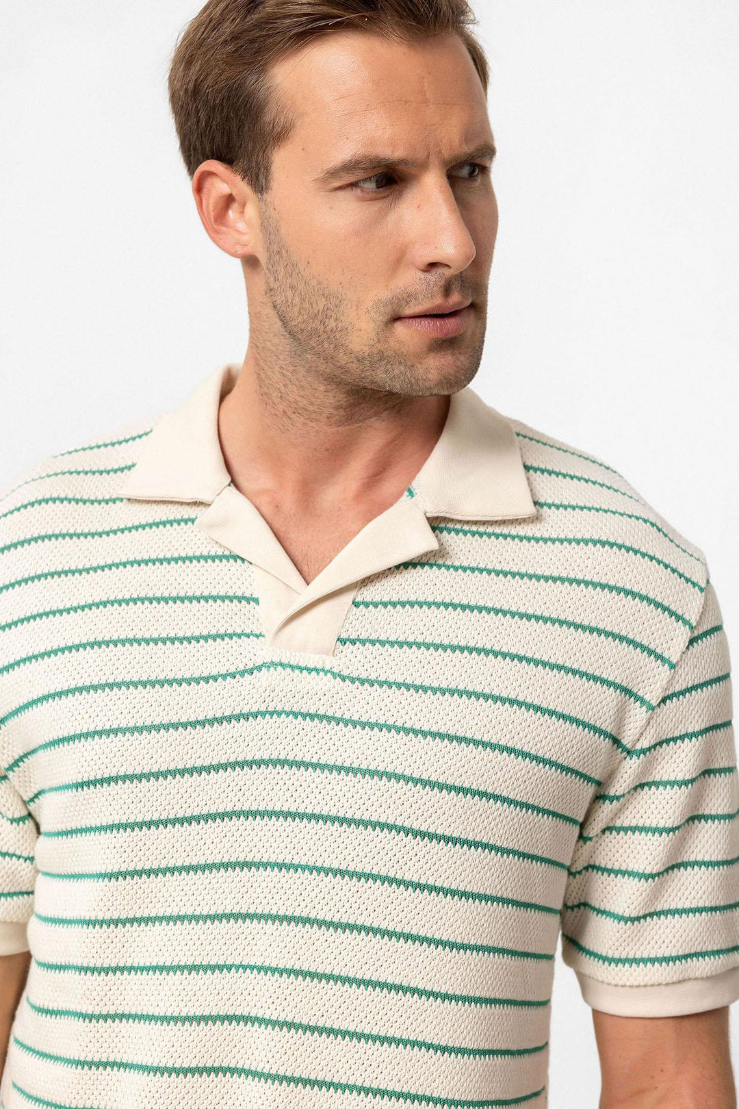 ANT Antioch Green Apache Striped Knitted Men's T-Shirt - Ormond Beach