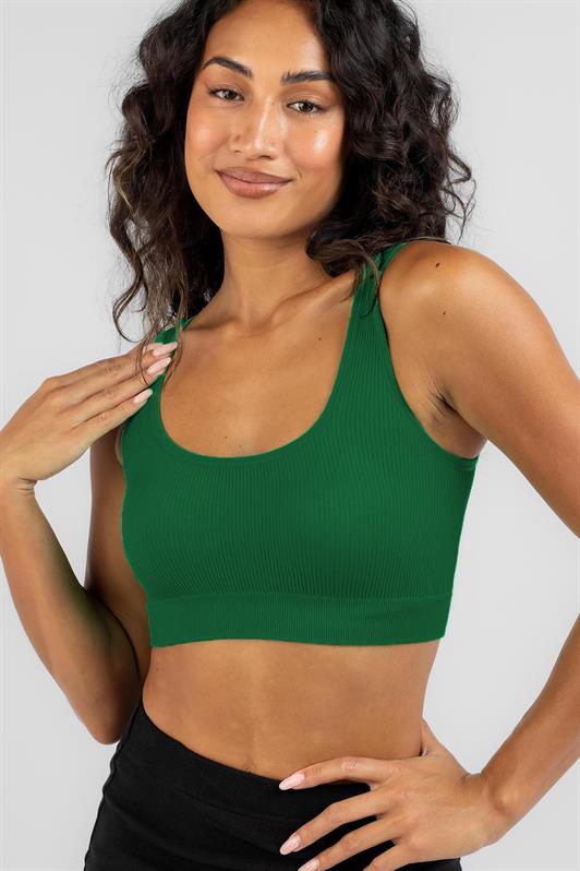 MDX Green Basic Crop Top Blouse with Straps MG1757 - West Sacramento