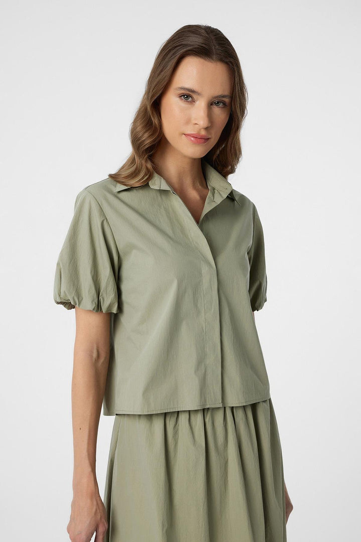 ANT Antioch Green Balloon Sleeve Women's Shirt - Leesburg