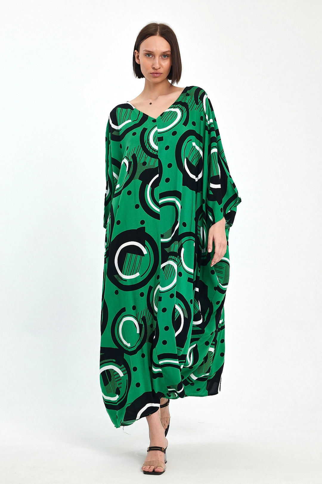 Maxi Boy Green Printed Woven Viscose Dress BCVL-251067 - Dráma