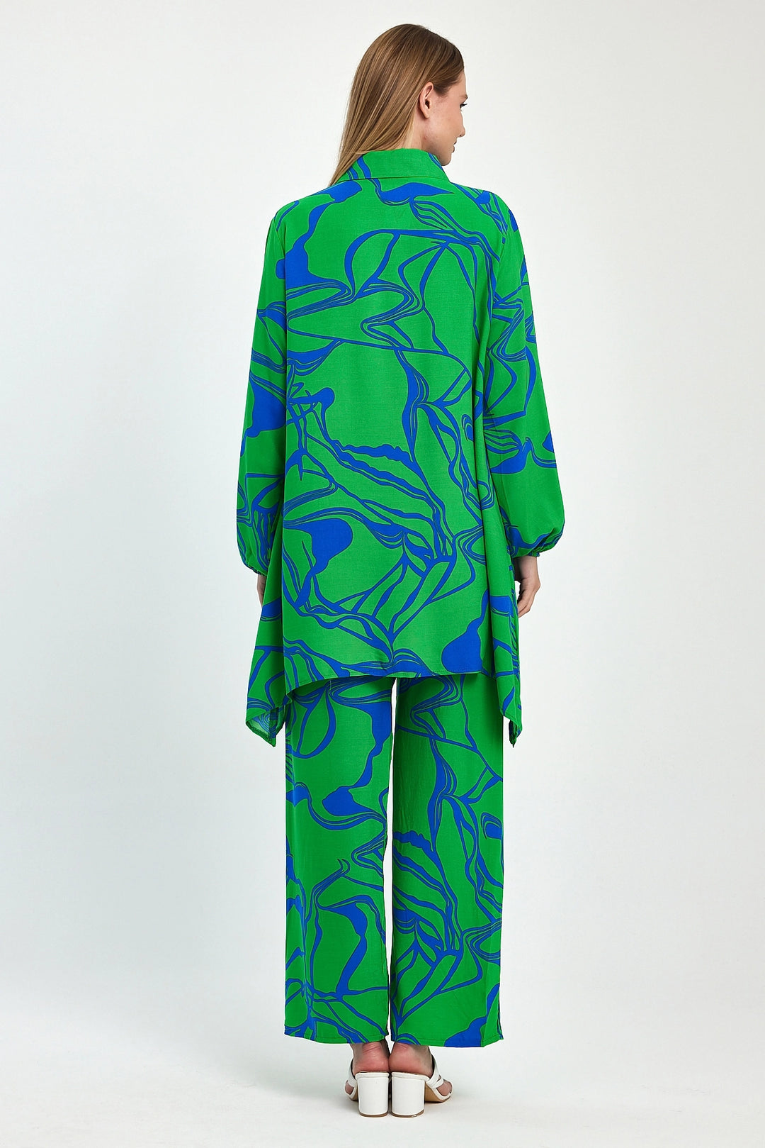 Maxi Boy Green Printed Tunic and Pants Woven Viscon Set BCVL-251055 - Calimera