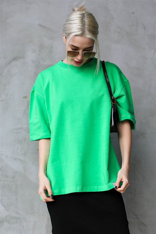 MDX Green Bicycle Collar Basic Oversize T-shirt MG1687 - Soledad de Graciano Sánchez