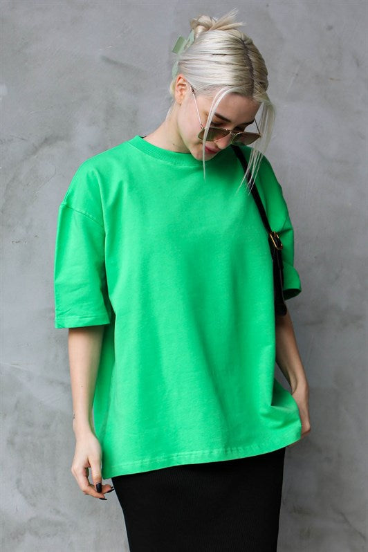 MDX Green Bicycle Collar Basic Oversize T-shirt MG1687 - Soledad de Graciano Sánchez