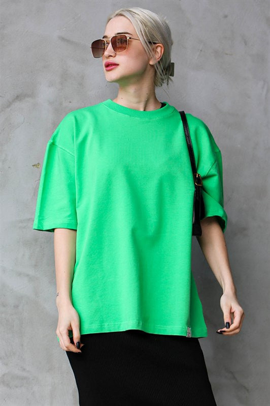 MDX Green Bicycle Collar Basic Oversize T-shirt MG1687 - Soledad de Graciano Sánchez