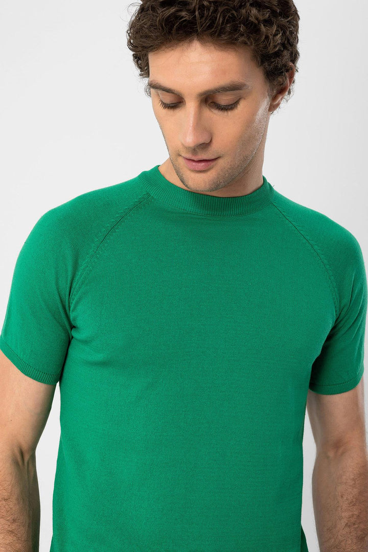 ANT Antioch Green Bicycle Collar Slim Fit Men's Knit T-Shirt - Mérignac