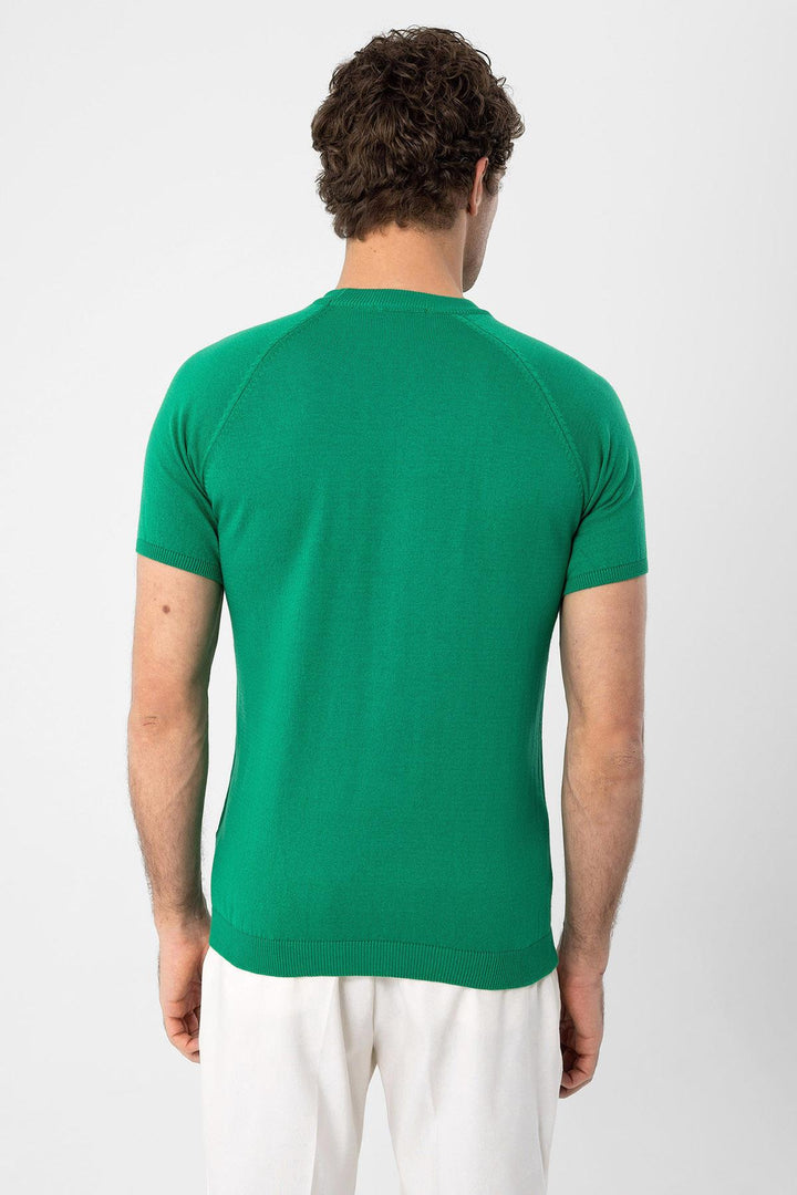 ANT Antioch Green Bicycle Collar Slim Fit Men's Knit T-Shirt - Mérignac