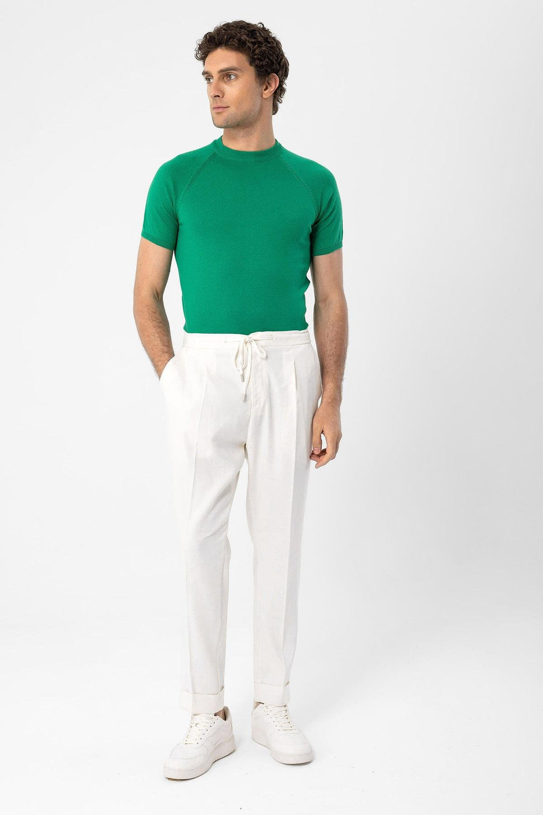 ANT Antioch Green Bicycle Collar Slim Fit Men's Knit T-Shirt - Mérignac