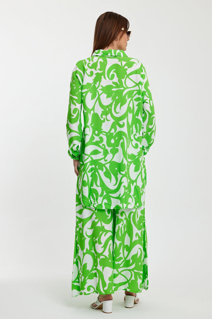 Maxi Boy Green Floral Patterned Shirt and Pants Woven Set BCVL-248223 - Cranbourne