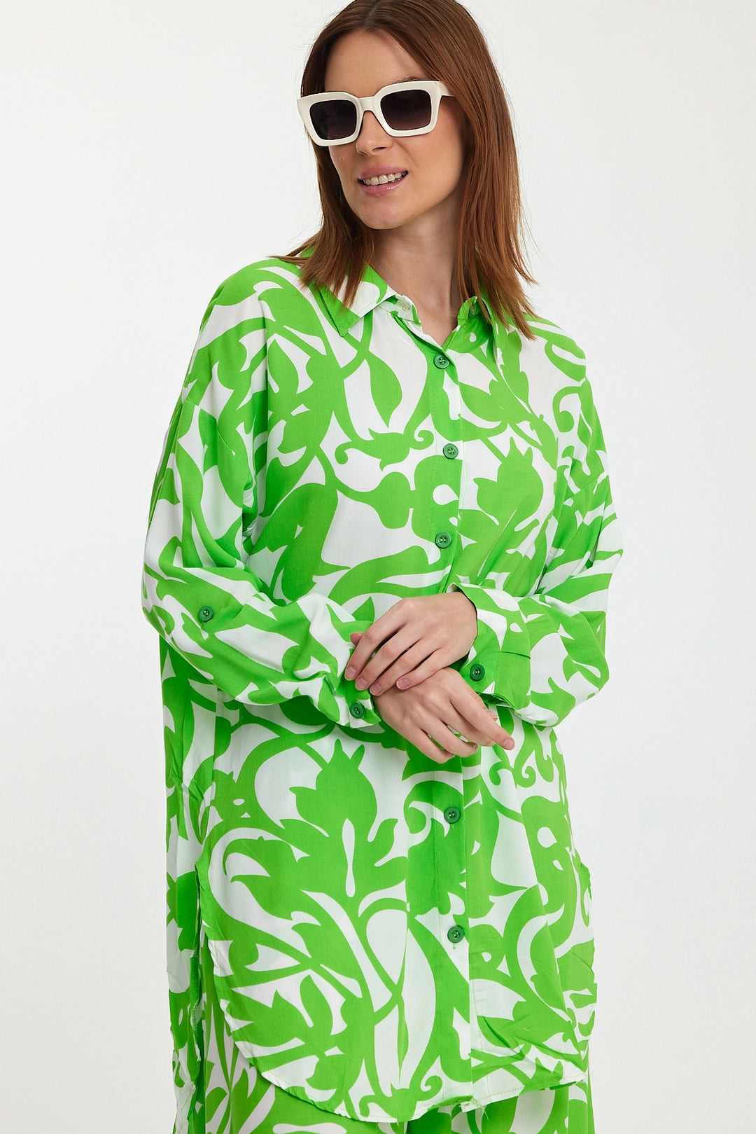 Maxi Boy Green Floral Patterned Shirt and Pants Woven Set BCVL-248223 - Cranbourne