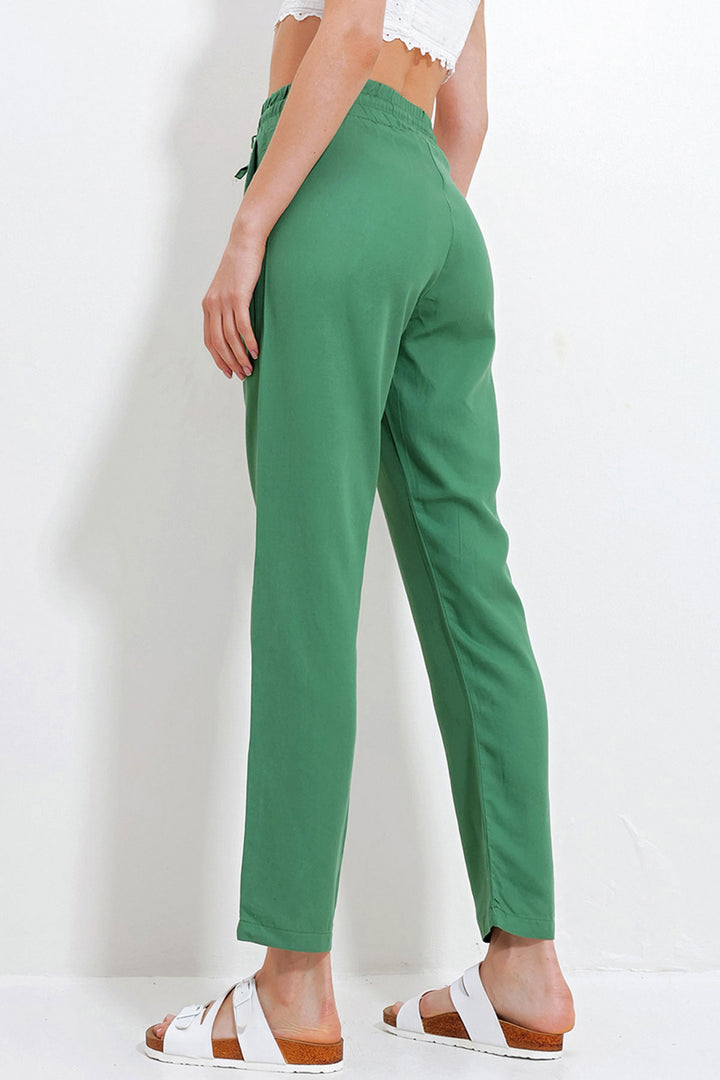 Green Double Pocket Gabardine Trousers BCHNW-251171 - Security-Widefield