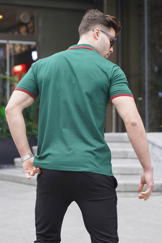 MDX Green Striped Polo Neck T-shirt 5869 - Giurgiu