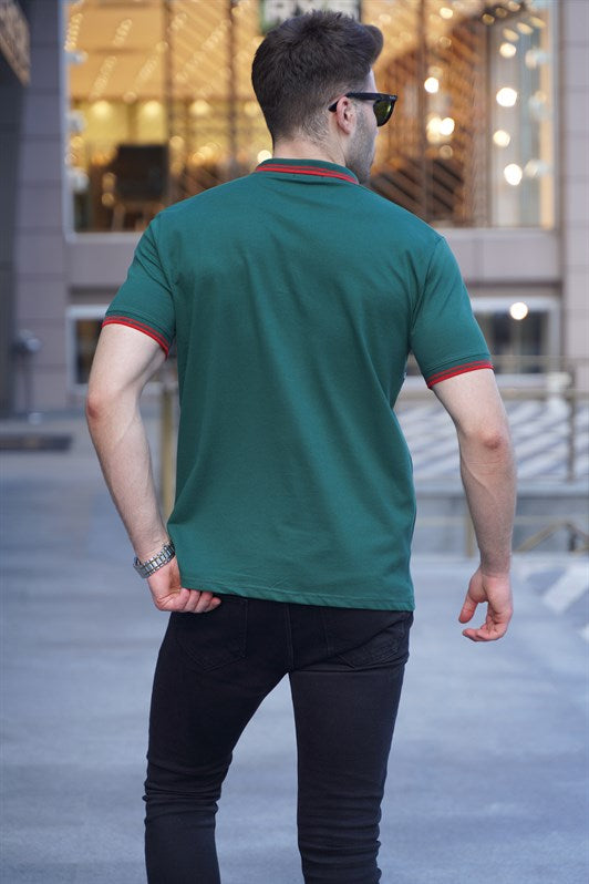 MDX Green Striped Polo Neck T-shirt 5869 - Giurgiu