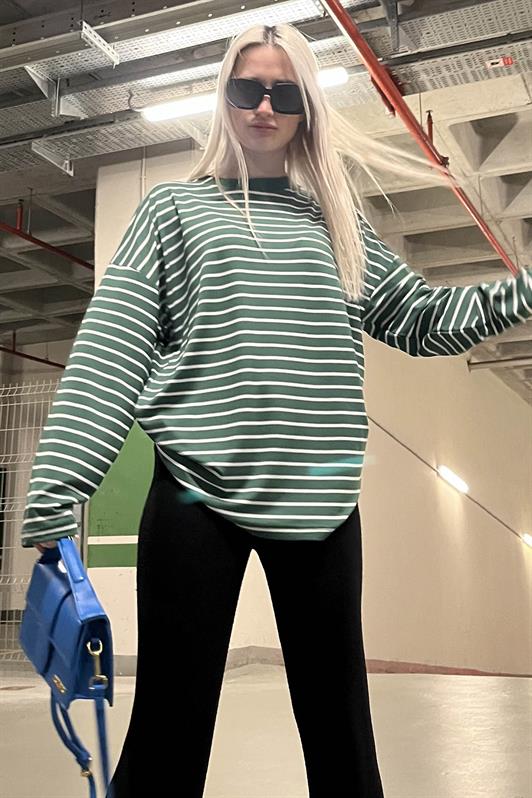 MDX Green Striped Sweatshirt MG980 - Mascouche