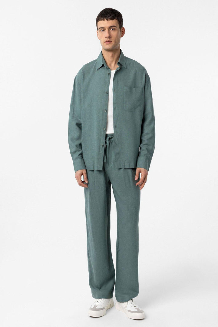 ANT Antioch Green Linen Blend Relax Fit Men's Shirt - El Cajon