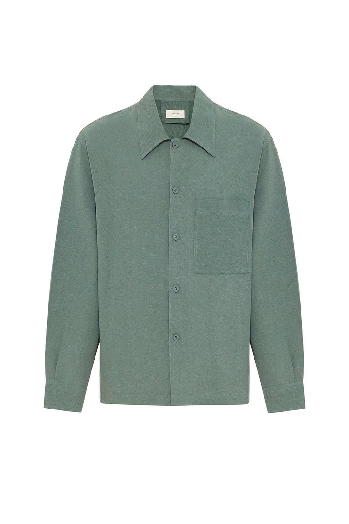 ANT Antioch Green Linen Blend Relaxed Fit Men's Shirt - Osimo