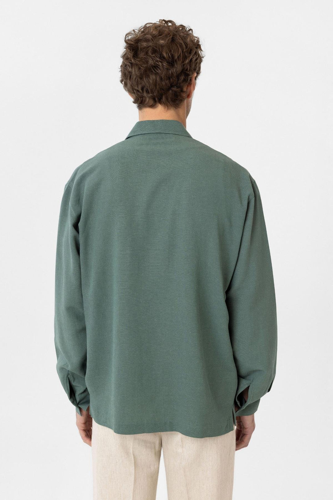 ANT Antioch Green Linen Blend Relaxed Fit Men's Shirt - Osimo
