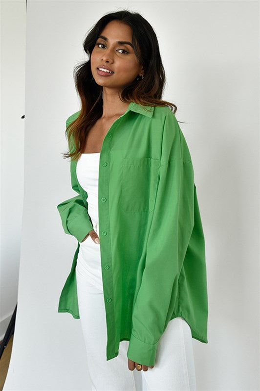 MDX Green Oversize Basic Pocket Poplin Shirt MG1530 - Gaithersburg
