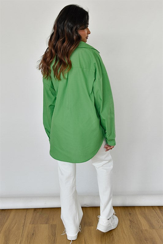 MDX Green Oversize Basic Pocket Poplin Shirt MG1530 - Gaithersburg