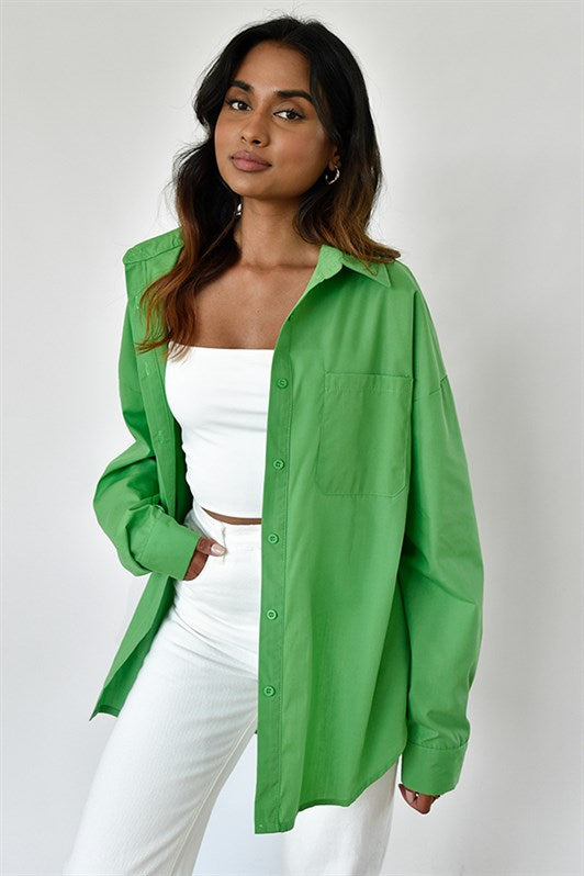 MDX Green Oversize Basic Pocket Poplin Shirt MG1530 - Gaithersburg