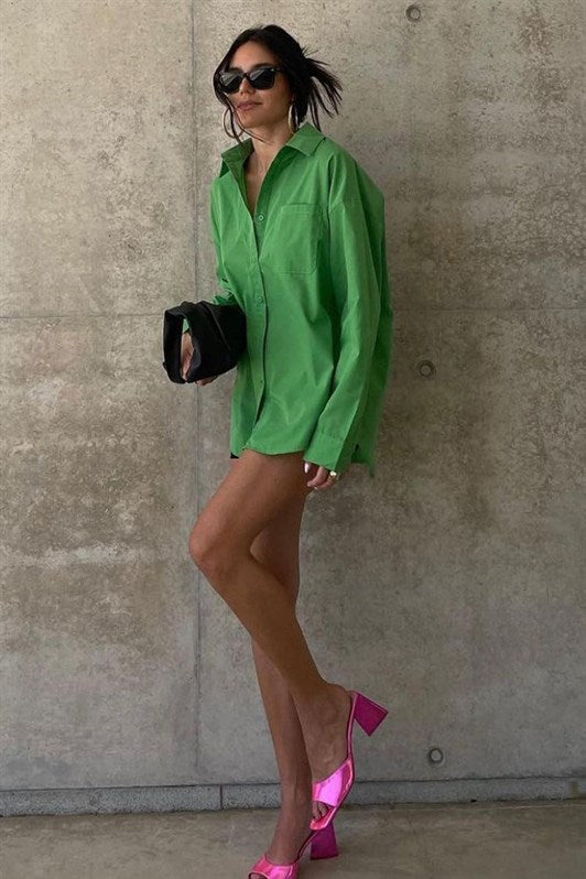 MDX Green Oversize Basic Pocket Poplin Shirt MG1530 - Gaithersburg