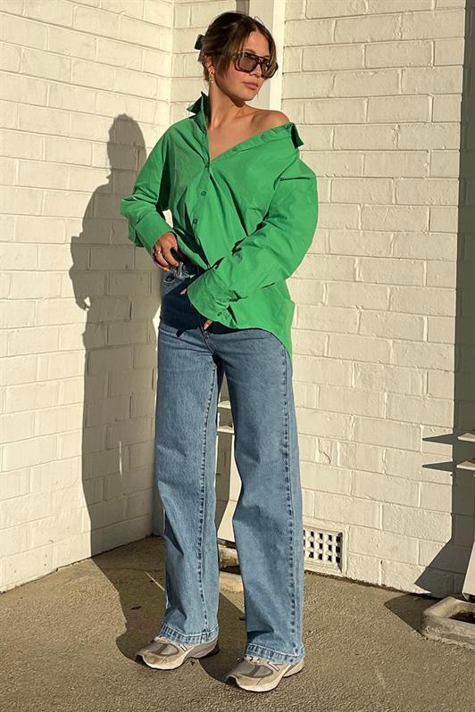 MDX Green Oversize Basic Women's Shirt MG1794 - Santa Lucía del Camino