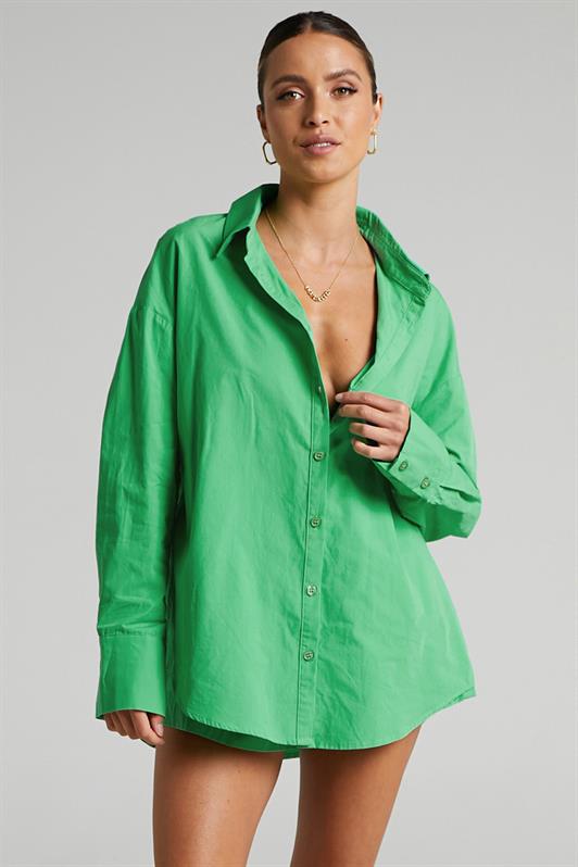 MDX Green Oversize Basic Women's Shirt MG1794 - Santa Lucía del Camino
