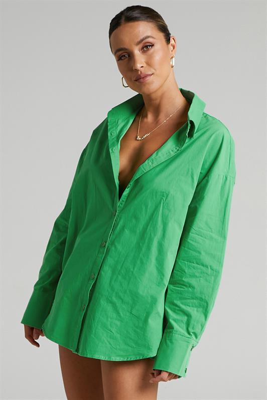 MDX Green Oversize Basic Women's Shirt MG1794 - Santa Lucía del Camino