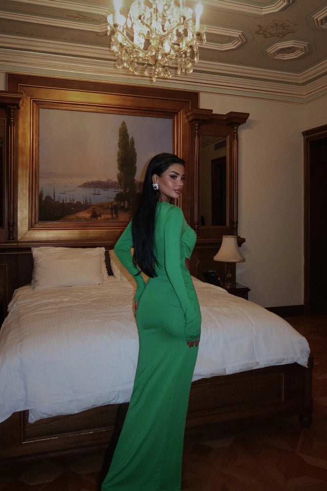 EYY Women Green Window Detail Long Dress - Olbia