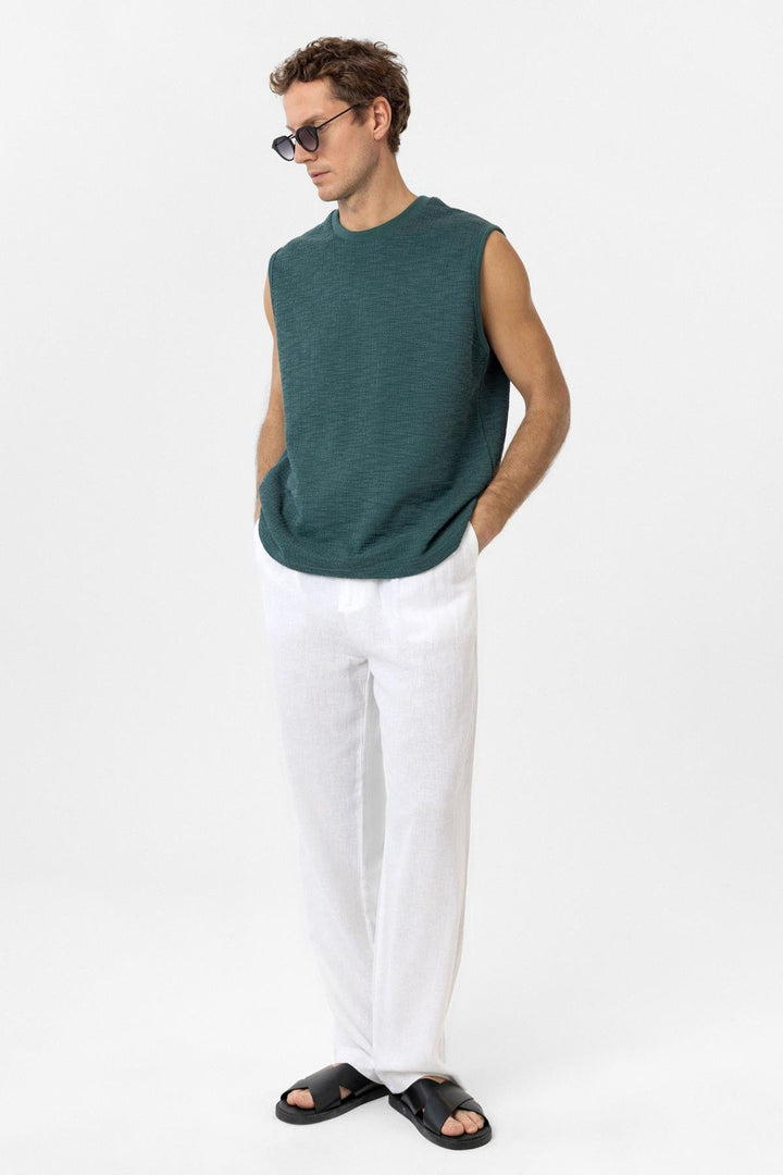 ANT Antioch Yeşil Regular Fit Dokulu Erkek Kolsuz T-Shirt - Löhne