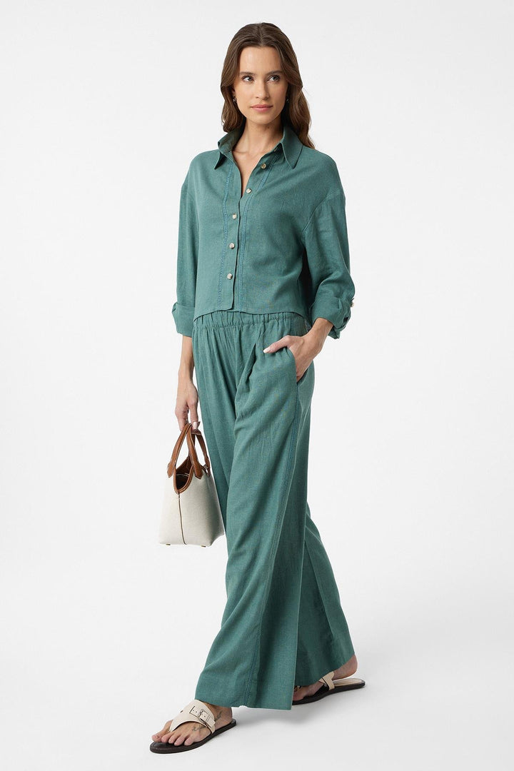 ANT Antioch Green Stripe Detailed Women's Pants - Lloret de Mar
