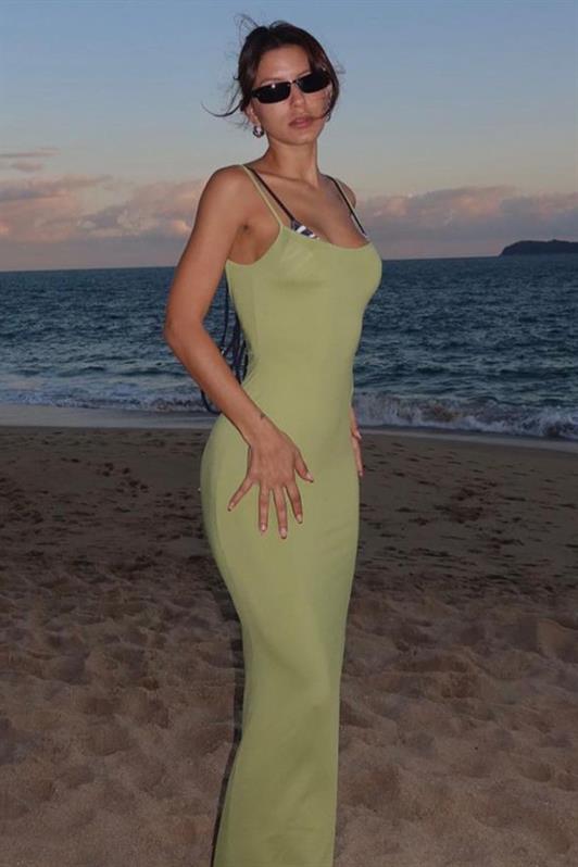 MDX Green Long Sleeve Basic Dress MG1852 - East Point