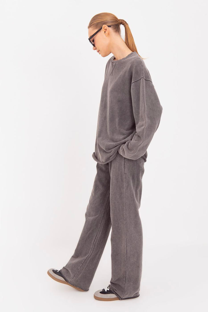 BSL Women Washed Straight Cut Trousers - Edmond