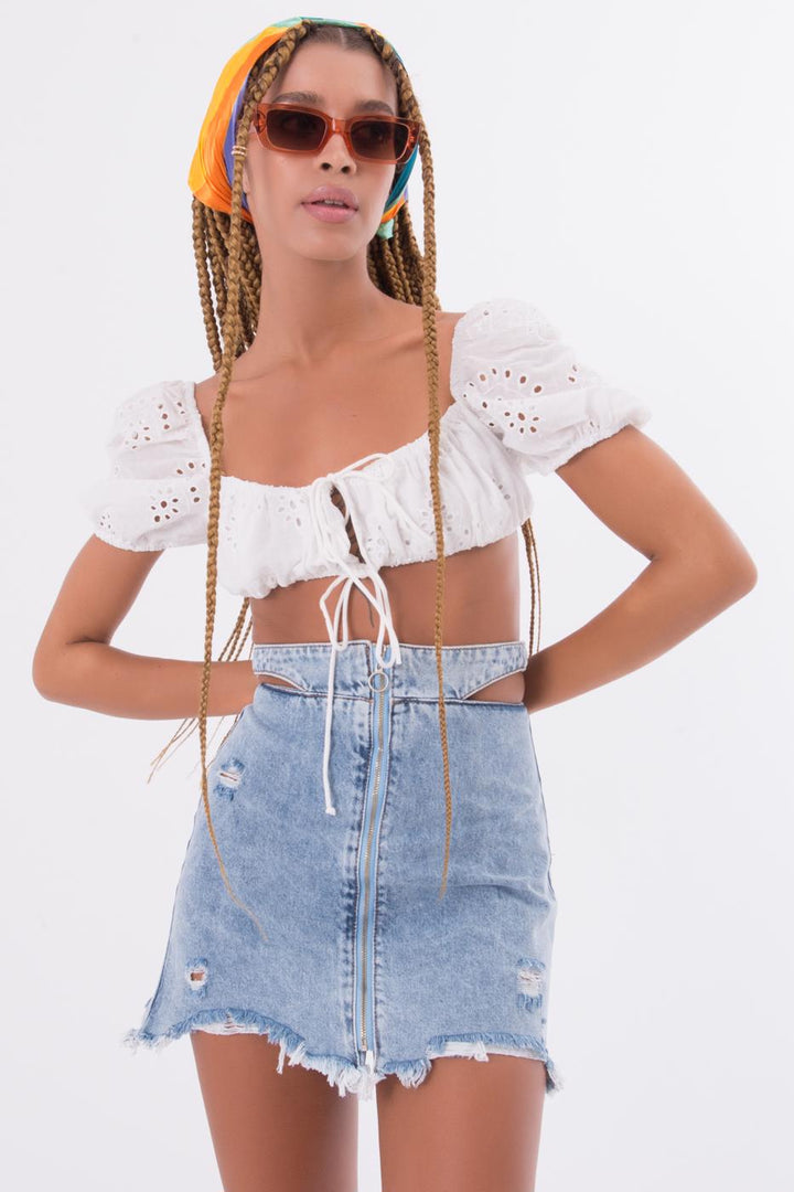BSL Women Fray Denim Mini Skirt - Zaporizhzhia