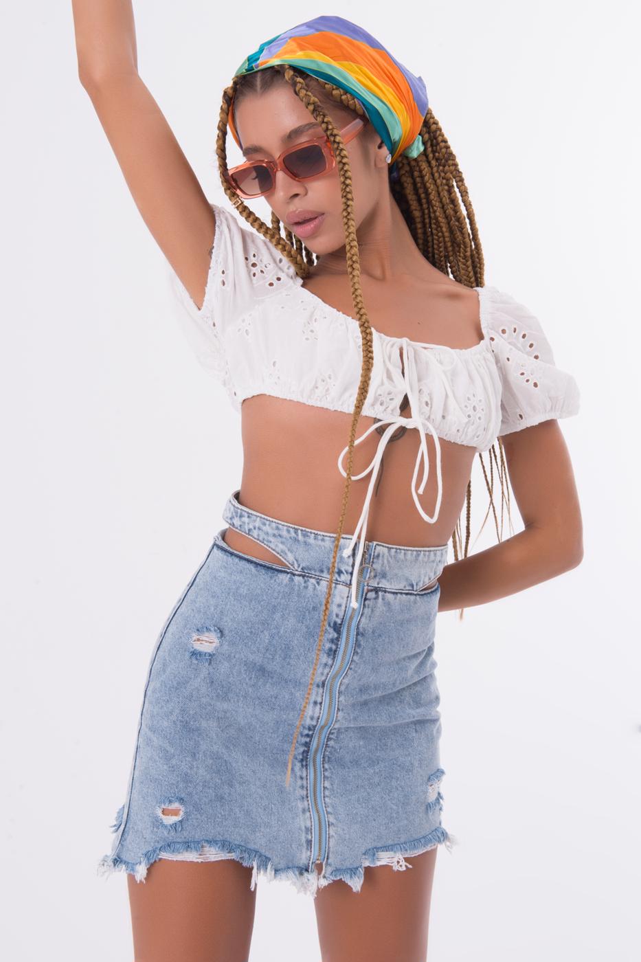 BSL Women Fray Denim Mini Skirt - Zaporizhzhia
