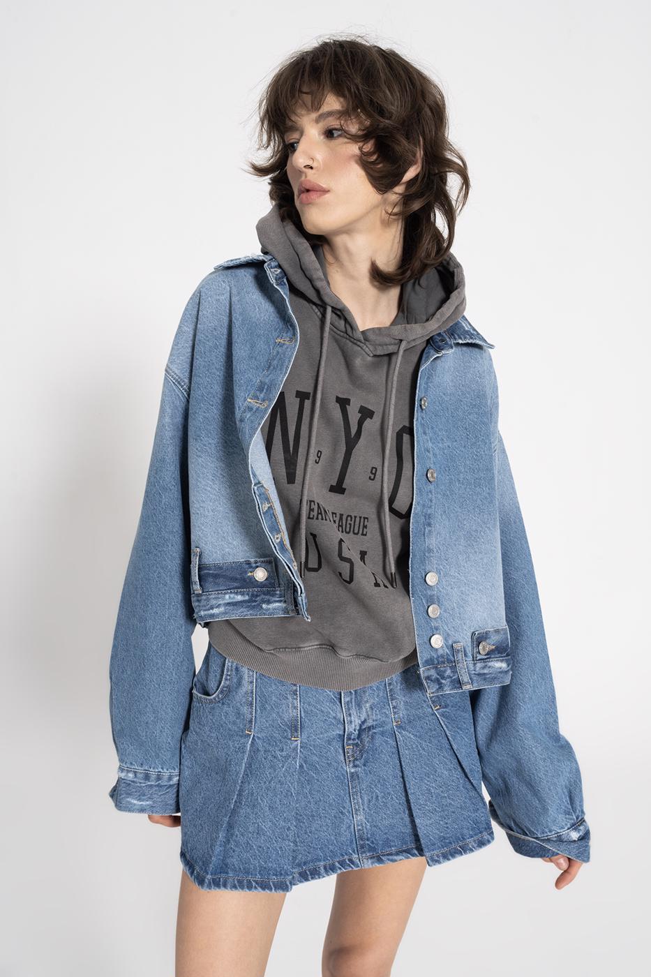 BSL Women Fray Denim Coat - Troyes