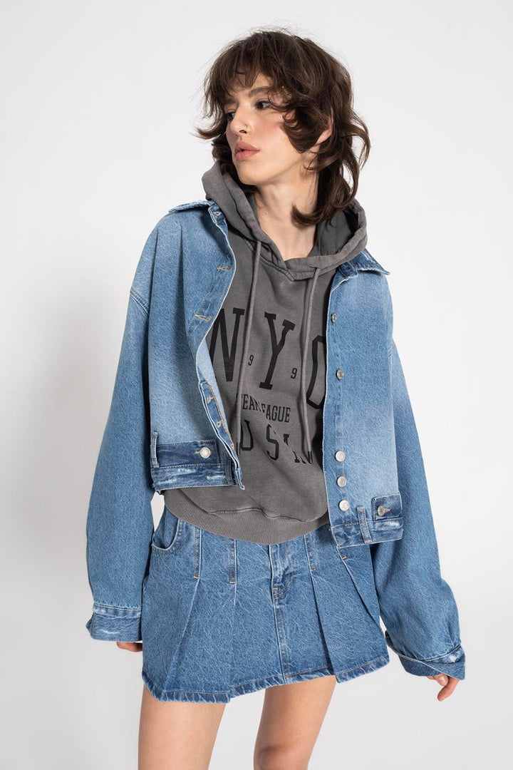 BSL Women Fray Denim Coat - Troyes