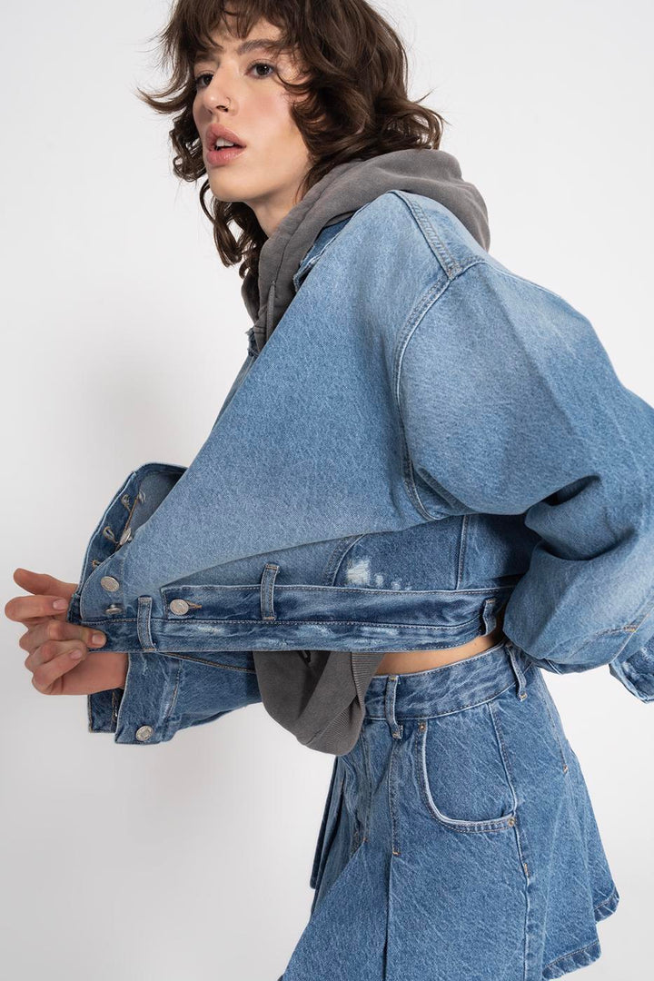 BSL Women Fray Denim Coat - Troyes