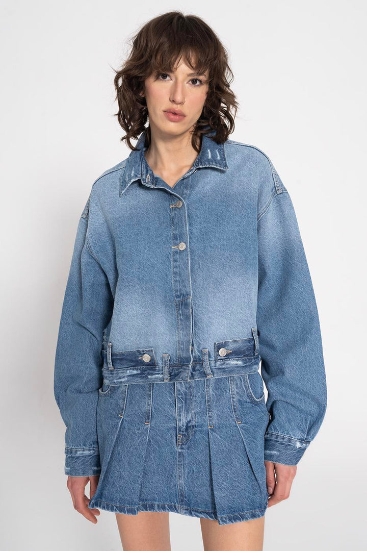 BSL Women Fray Denim Coat - Troyes