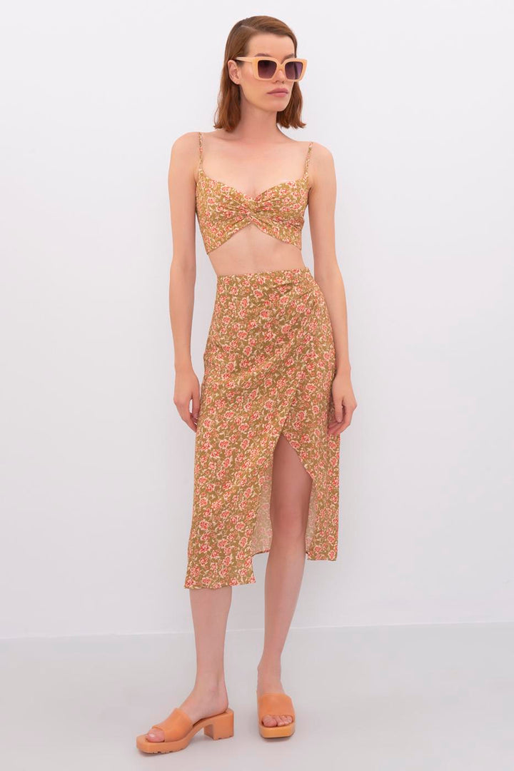 BSL Women Midi Skirt with Slit - Castleford