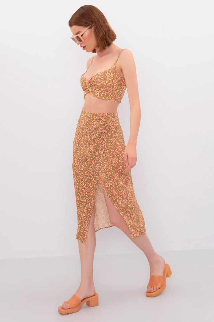 BSL Women Midi Skirt with Slit - Castleford