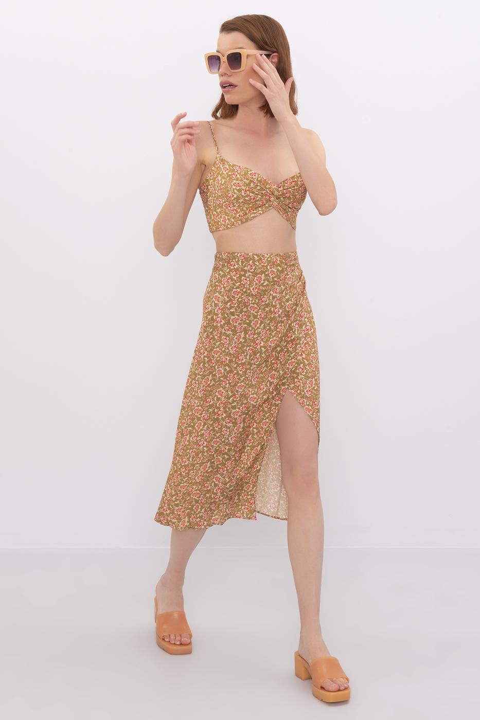 BSL Women Midi Skirt with Slit - Castleford