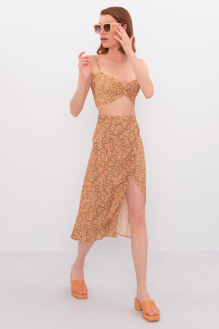 BSL Women Midi Skirt with Slit - Castleford