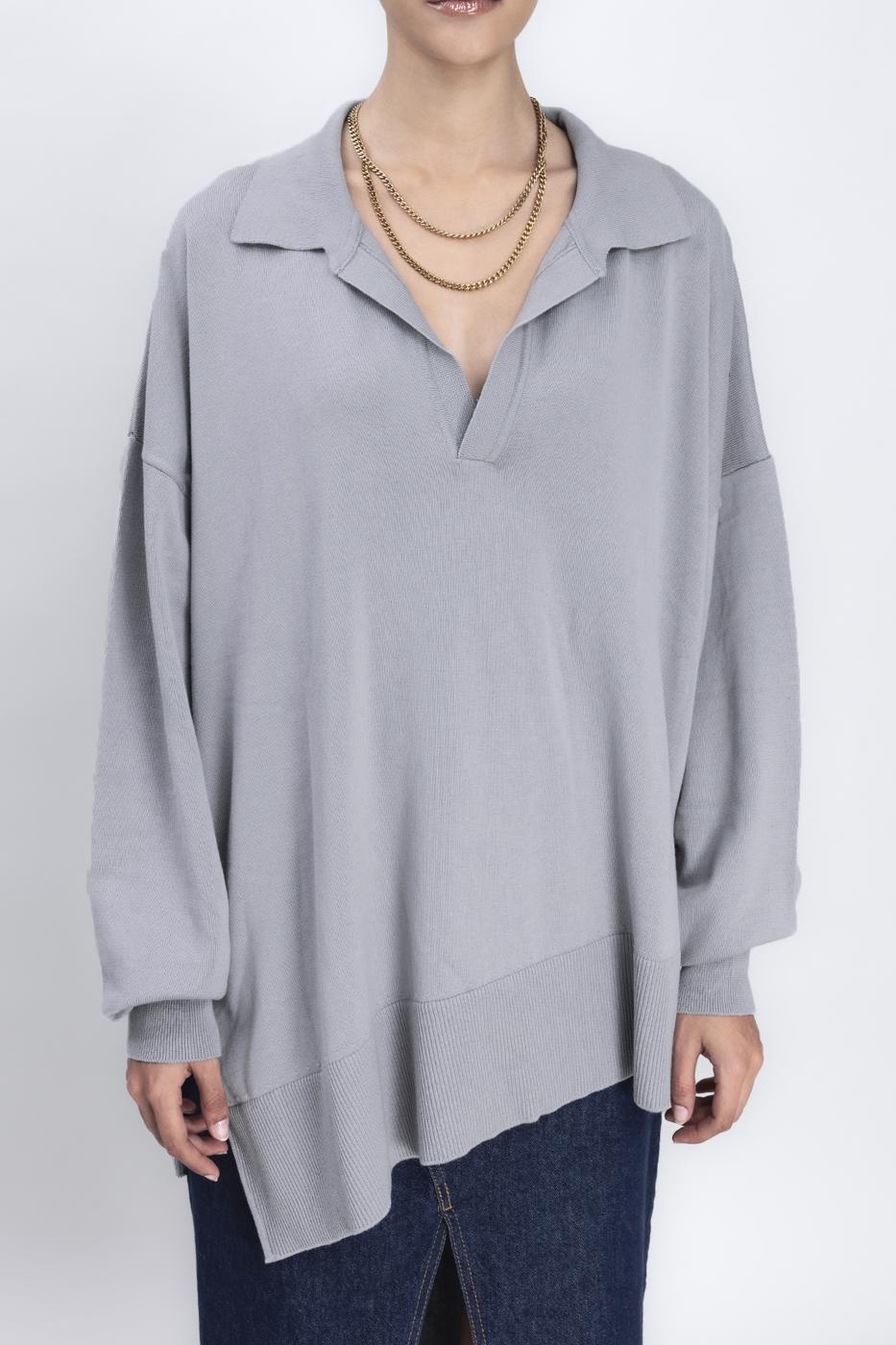 BSL Women Slit Detailed Oversized Pullover - Plasencia