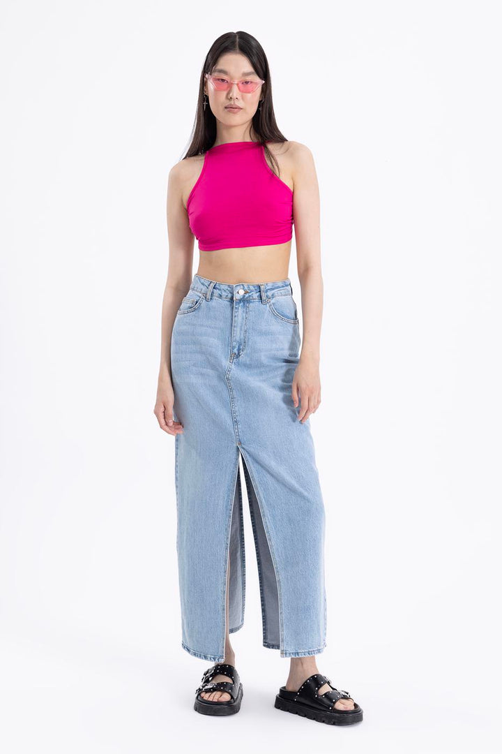BSL Women Slitted Maxi Denim Skirt - Eastleigh