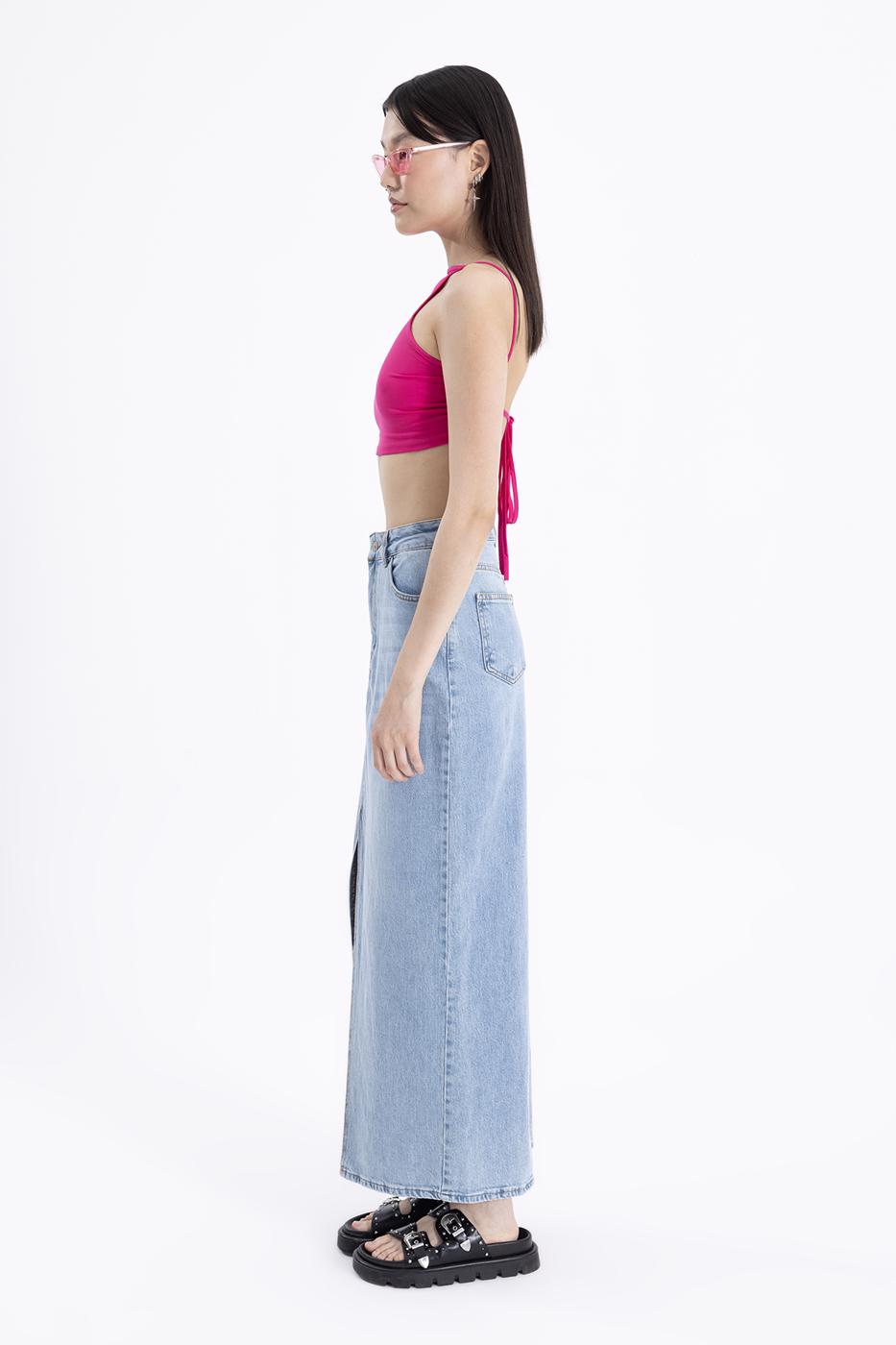 BSL Women Slitted Maxi Denim Skirt - Eastleigh