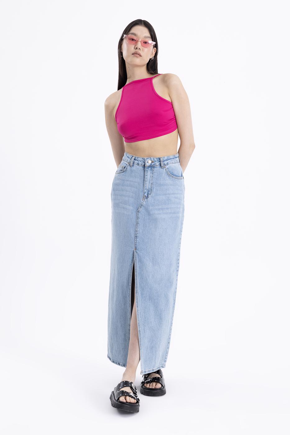BSL Women Slitted Maxi Denim Skirt - Eastleigh