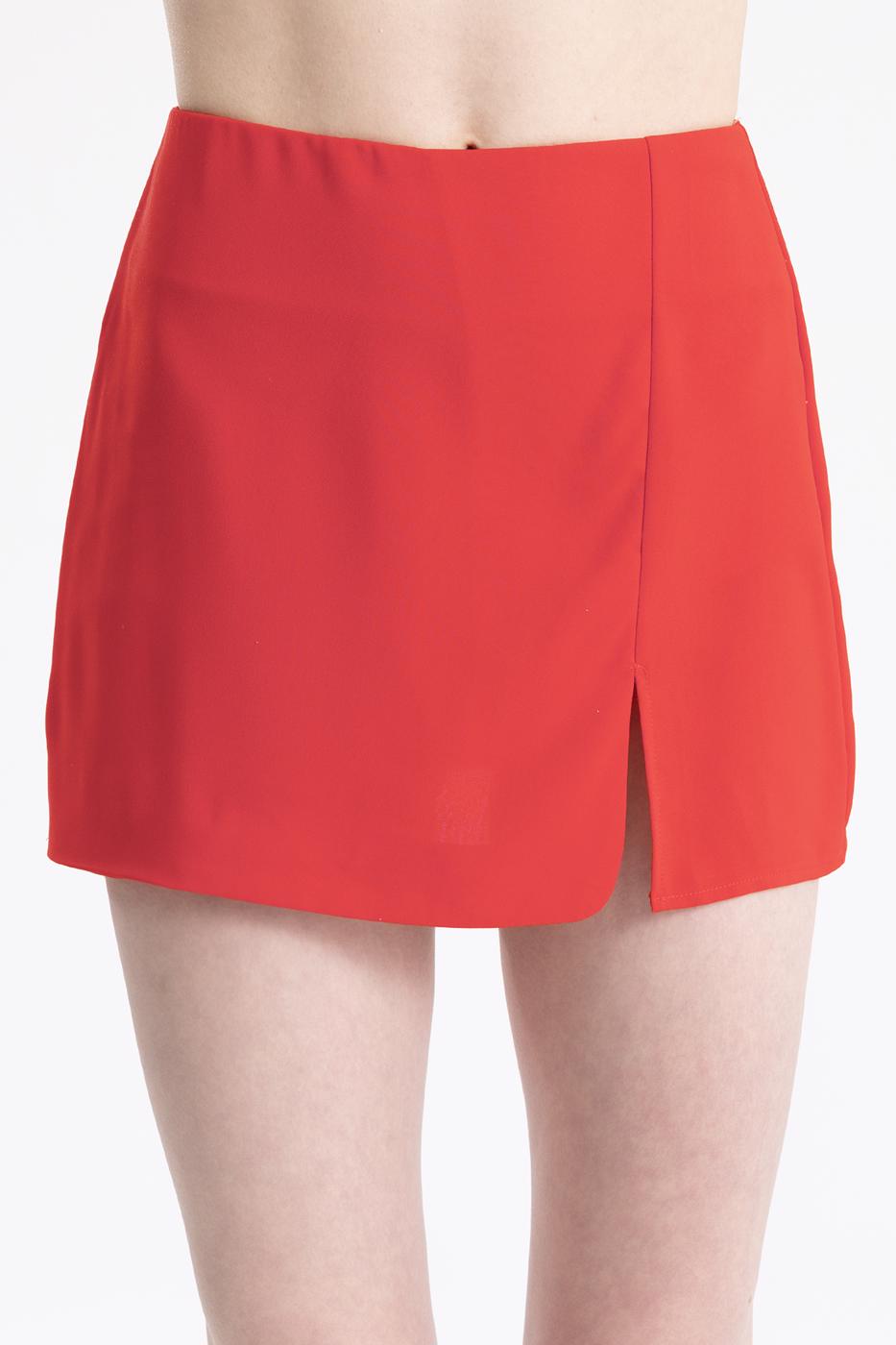BSL Women Slitted Mini Shor Skirt - Antratsyt