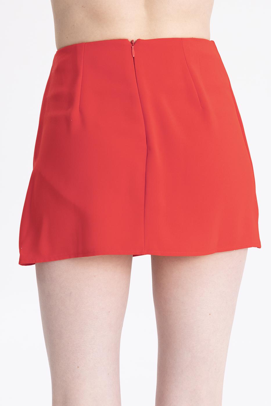 BSL Women Slitted Mini Shor Skirt - Antratsyt
